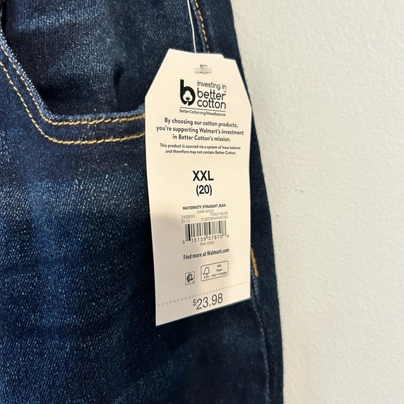 Women’s 2  XL (20) maternity jeans. Straight‎ leg.Time &Tru New with tags. - Picture 3 of 7